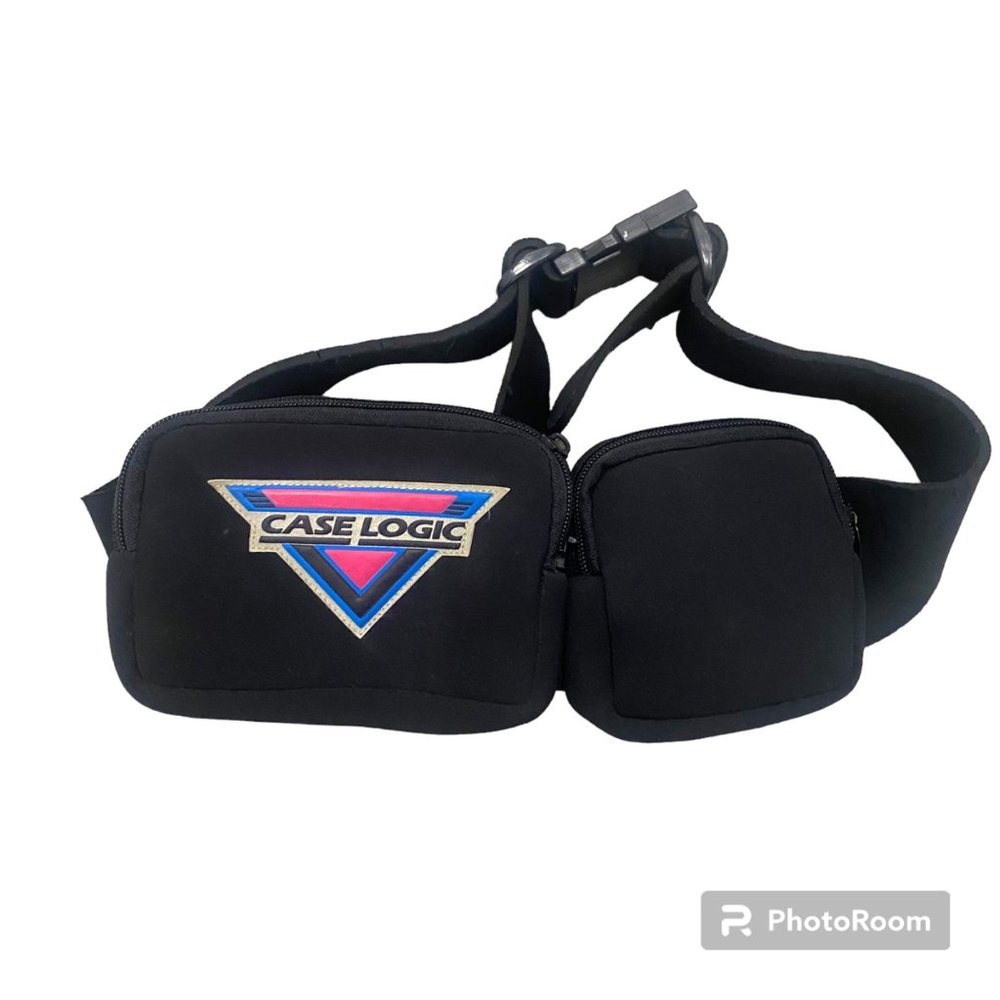 Vintage 80's Case Logic Black Fanny Pack‎ Adjustable Belt Bag